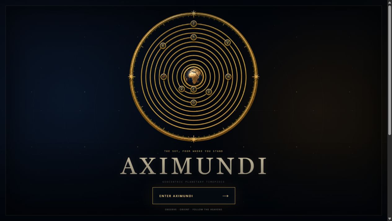Aximundi golden geocentric planetary timepiece