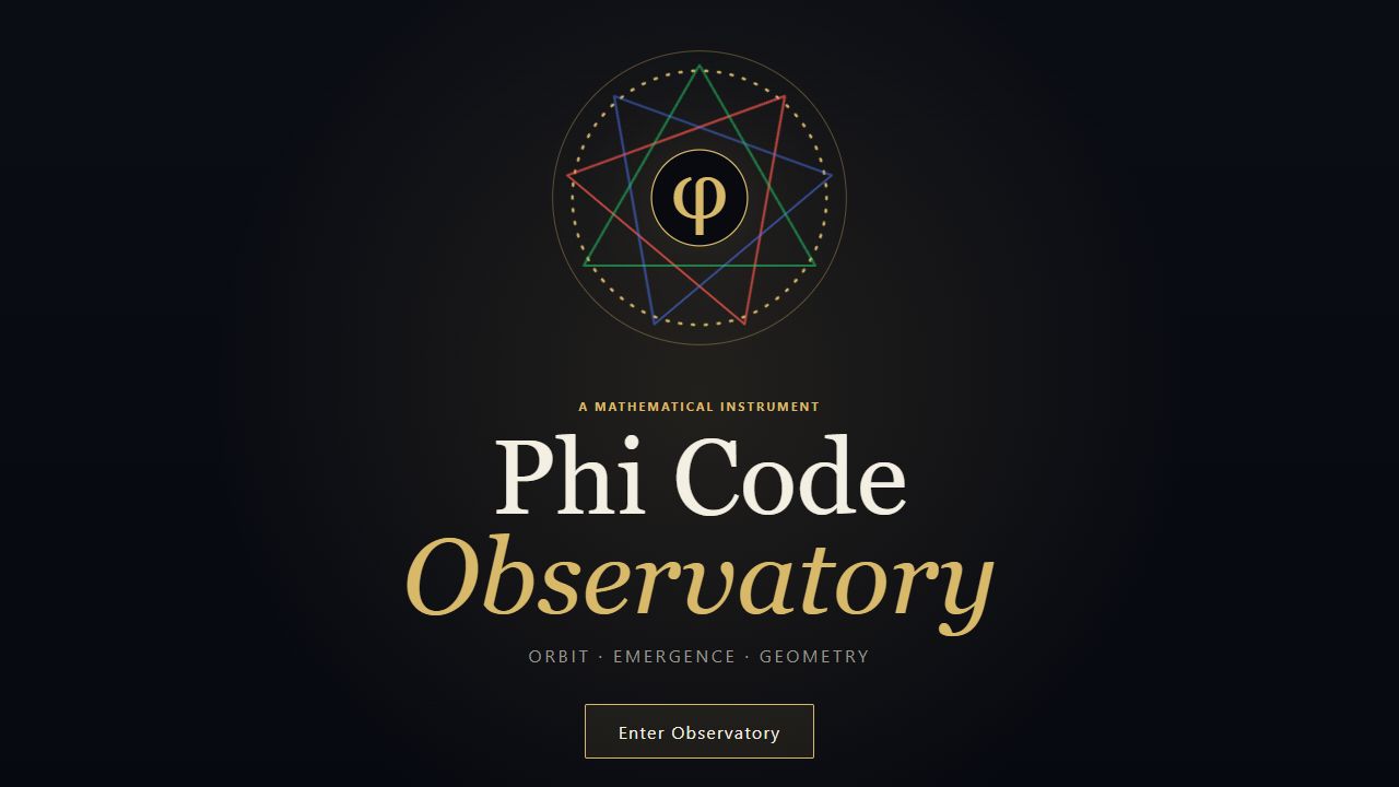 Phi Code Observatory orbital emblem and entrance